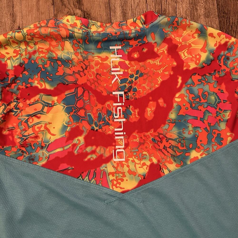 Huk Performance Kryptek Icon X Camo Long Sleeve Fishing Shirt Colorful Large - Picture 4 of 6